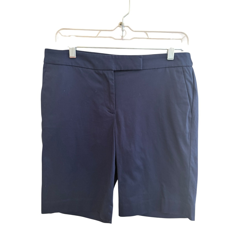 Talbots Petites Women's Shorts 6P Navy Blue Cotton Blend Classic Fit Casual Work